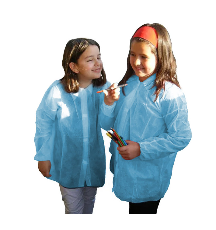 Disposable Kids Lab Coat TST PP Velcro Blue (1 Unit) Disposable Kids Lab Coat TST PP Velcro Blue (1 Unit)