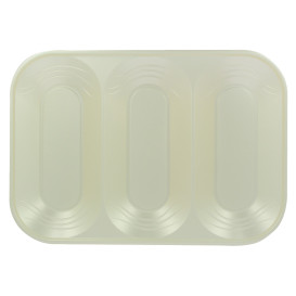 Plastic Compartment Tray "X-Table" 3C Pearl 33x23cm (2 Units) 