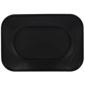 Plastic Tray Microwavable "X-Table" Black 33x23cm (2 Units) 