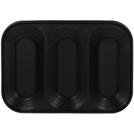 Plastic Tray Microwavable "X-Table" 3C Black 33x23cm (2 Units) 