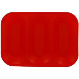 Plastic Tray Microwavable "X-Table" 3C Red 33x23cm (2 Units) 