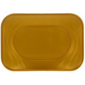 Plastic Tray Microwavable "X-Table" Gold 33x23cm (2 Units) 