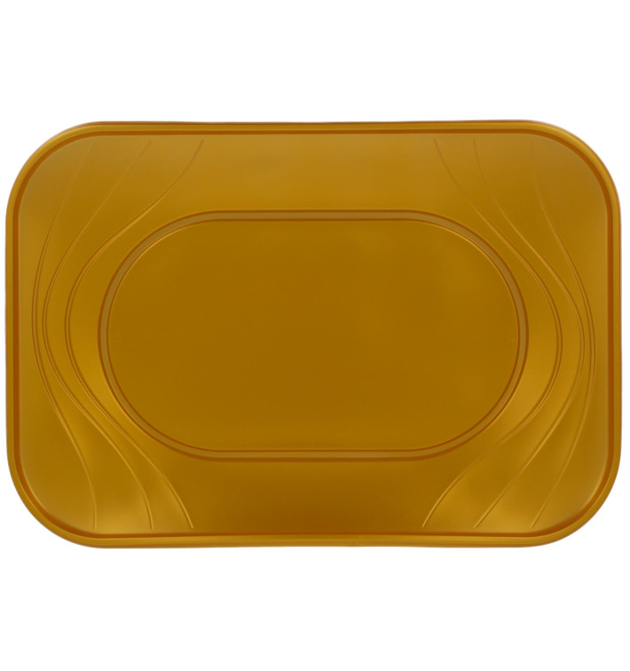 Plastic Tray Microwavable "X-Table" Gold 33x23cm (2 Units) Plastic Tray Microwavable "X-Table" Gold 33x23cm (2 Units)