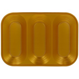 Plastic Tray Microwavable "X-Table" 3C Gold 33x23cm (2 Units) 