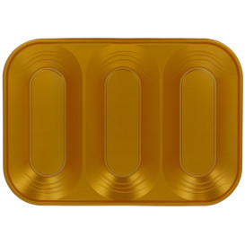 Plastic Tray Microwavable "X-Table" 3C Gold 33x23cm (2 Units) 