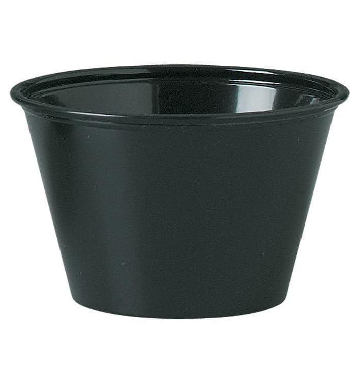 Plastic Souffle Cup PS Black 120ml Ø7,3cm (2500 Units) Plastic Souffle Cup PS Black 120ml Ø7,3cm (2500 Units)