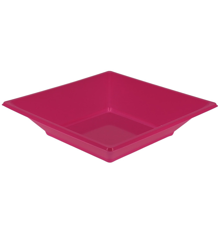 Plastic Plate Deep Square shape Fuchsia 17 cm (25 Units) Plastic Plate Deep Square shape Fuchsia 17 cm (25 Units)