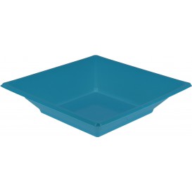 Plastic Plate Deep Square shape Turquoise 17 cm (5 Units) 