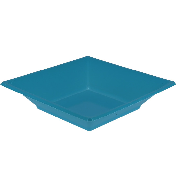 Plastic Plate Deep Square shape Turquoise 17 cm (25 Units) Plastic Plate Deep Square shape Turquoise 17 cm (25 Units)