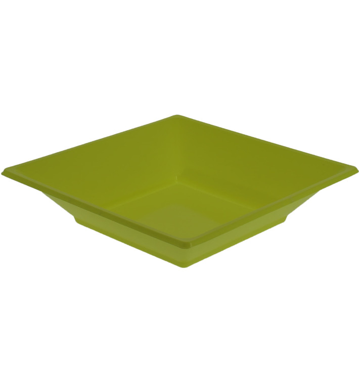 Plastic Plate Deep Square shape Pistachio Green 17 cm (25 Units) Plastic Plate Deep Square shape Pistachio Green 17 cm (25 Units)