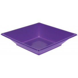 Plastic Plate Deep Square shape Lilac 17 cm (5 Units) 