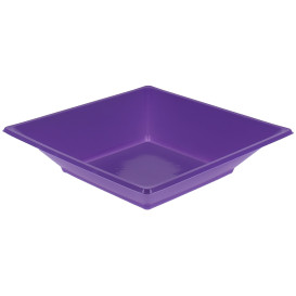 Plastic Plate Deep Square shape Lilac 17 cm (25 Units) 