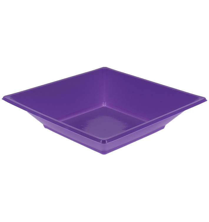 Plastic Plate Deep Square shape Lilac 17 cm (750 Units) Plastic Plate Deep Square shape Lilac 17 cm (750 Units)