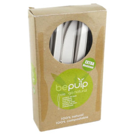 Cornstarch Knife PLA Biodegradable White 16cm (50 Units) 