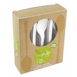 Cornstarch Spoon PLA Biodegradable White 15,5cm (500 Units)