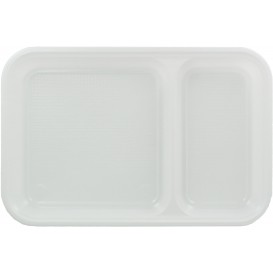 Plastic Compartment Tray White 2C 27x18cm (300 Units)