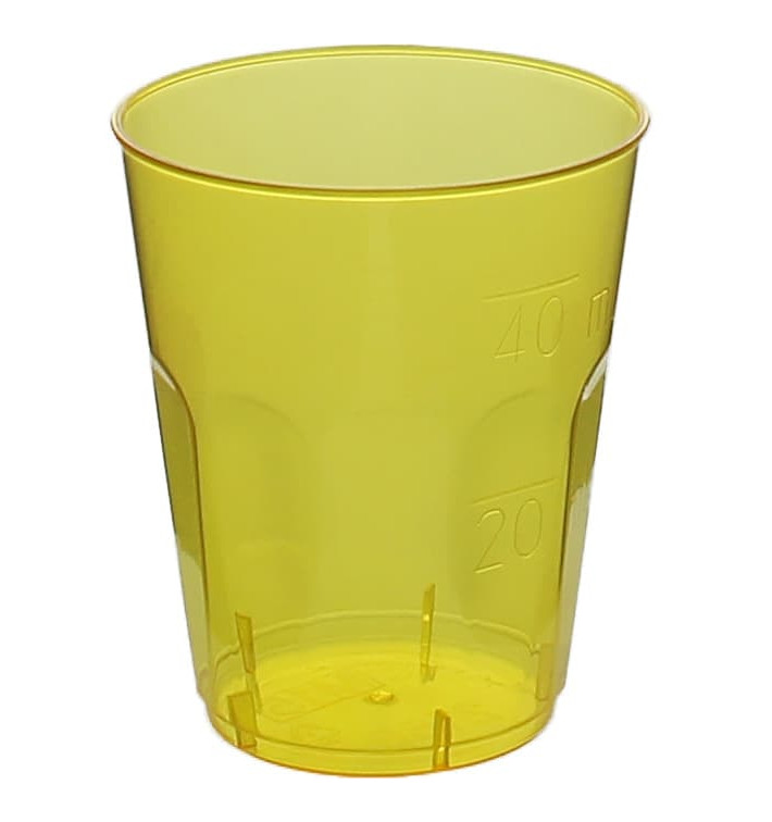 Plastic Shot PS Crystal "Diamant" Yellow 50ml (20 Units) Plastic Shot PS Crystal "Diamant" Yellow 50ml (20 Units)
