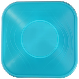 Plastic Bowl PP Square shape "X-Table" Turquoise 18x18cm (8 Units) 