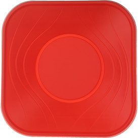 Plastic Bowl PP Square shape "X-Table" Red 18x18cm (120 Units)