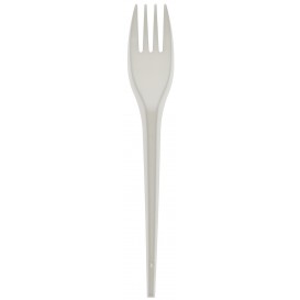 Cornstarch Fork PLA Biodegradable White 17,5cm (15 Units) 