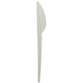 Cornstarch Knife PLA Biodegradable White 17,5cm (15 Units) 