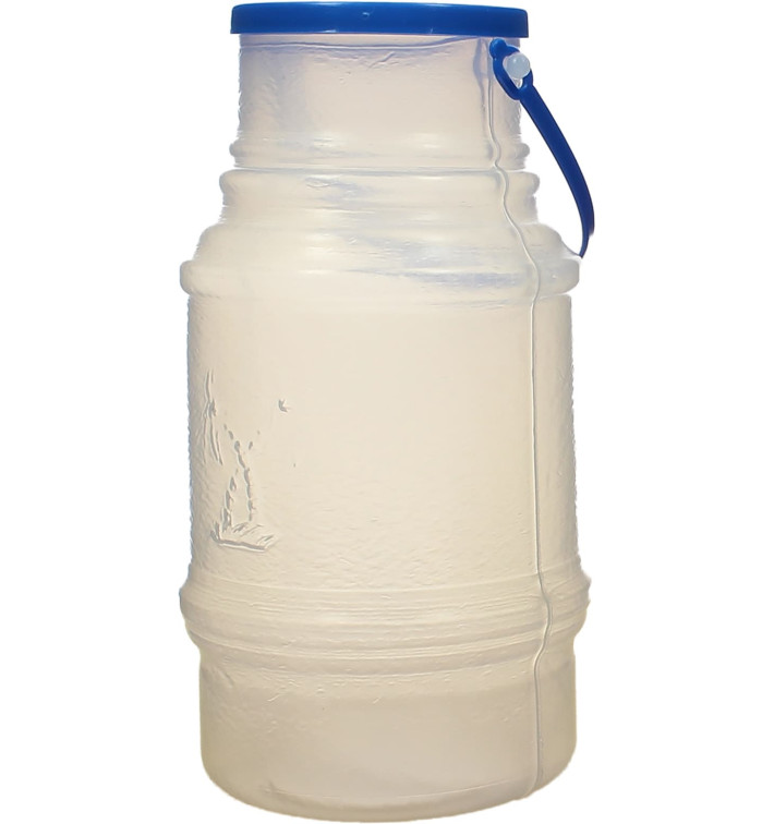 Plastic Milk Container with Handle and Lid 1000 ml (10 Units)