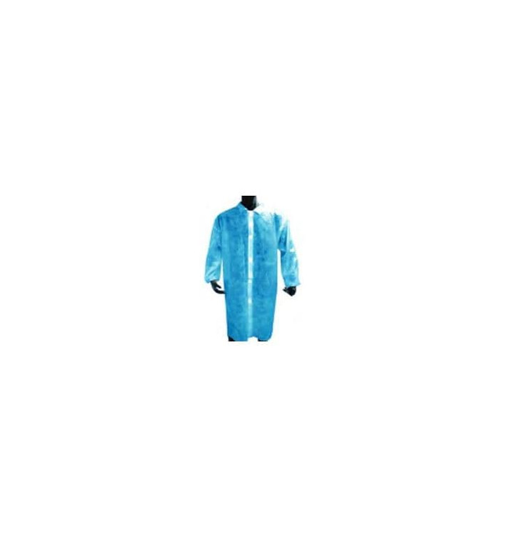 Disposable Lab Coat PE ClosureButton Blue (100 Units) Disposable Lab Coat PE ClosureButton Blue (100 Units)