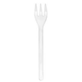 Plastic Tasting Mini Fork Clear 10cm (50 Units) 