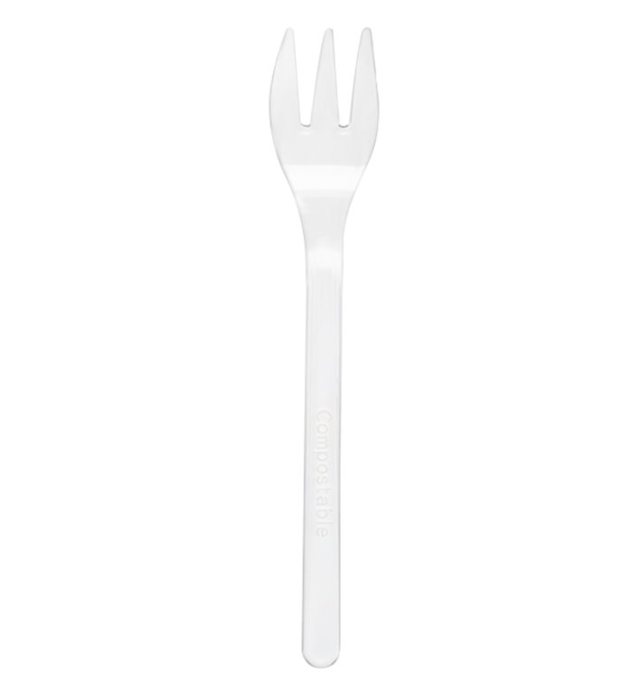 Plastic Tasting Mini Fork Clear 10cm (50 Units) 