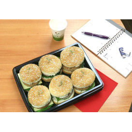 Plastic Tray Rectangular Shape Black 31,6x25,6x4cm (25 Units) 