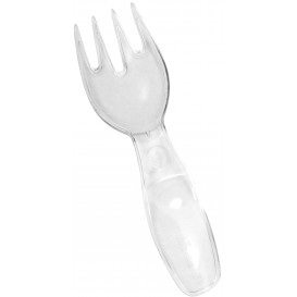 Plastic Tasting Mini Fork Large Size 10cm (250 Units) 