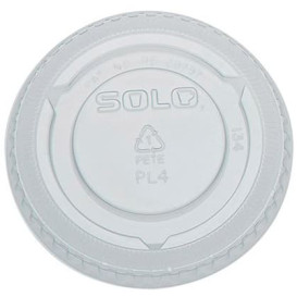 Plastic Lid PET Crystal Closed Flat Ø7,3cm (125 Units) 