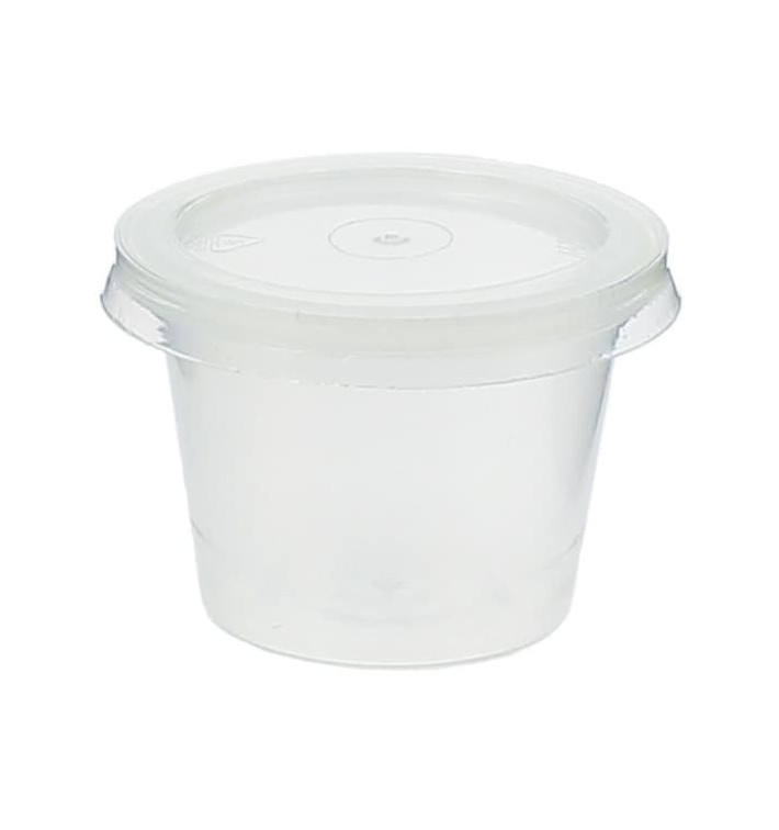 Plastic Souffle Cup with Lid PP 33ml (100 Units) Plastic Souffle Cup with Lid PP 33ml (100 Units)
