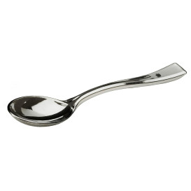 Plastic Teaspoon Metallized 10cm (1.000 Units)