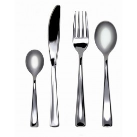Plastic Spoon Metallized 17,5cm (500 Units)