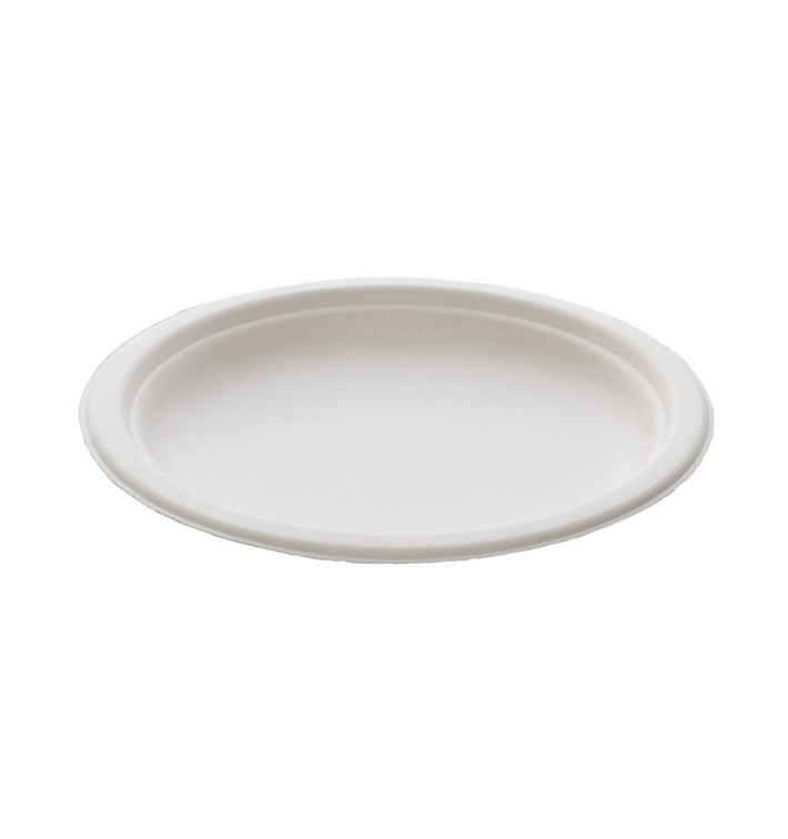 Sugarcane Plate White Ø18 cm (500 Units) Sugarcane Plate White Ø18 cm (500 Units)