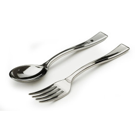 Plastic Mini Fork Metallized 10cm (1500 Units)