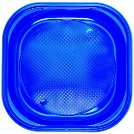 Plastic Plate PS Square shape Dark Blue Ø20x20 cm (30 Units) 