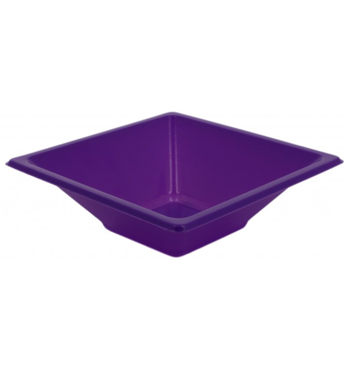 Plastic Bowl PS Square shape Lilac 12x12cm (12 Units) 