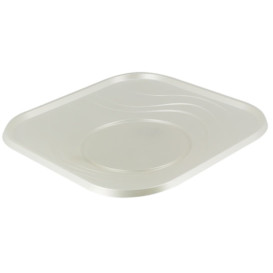 Plastic Plate PP "X-Table" Square shape Pearl 18 cm (8 Units) 