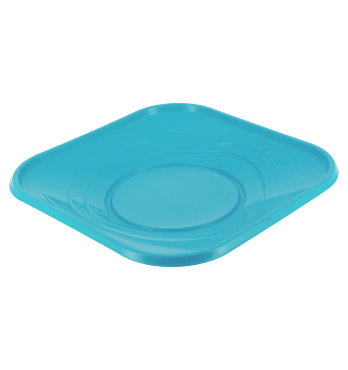 Plastic Plate PP "X-Table" Square shape Turquoise 23 cm (120 Units) Plastic Plate PP "X-Table" Square shape Turquoise 23 cm (120 Units)