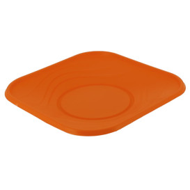 Plastic Plate PP "X-Table" Square shape Orange 18 cm (8 Units) 