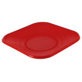 Plastic Plate PP "X-Table" Square shape Red 18 cm (120 Units)