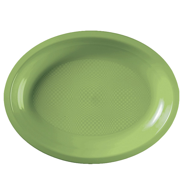 Plastic Platter Microwavable Oval Shape Lime Green 31,5x22 cm (300 Units)