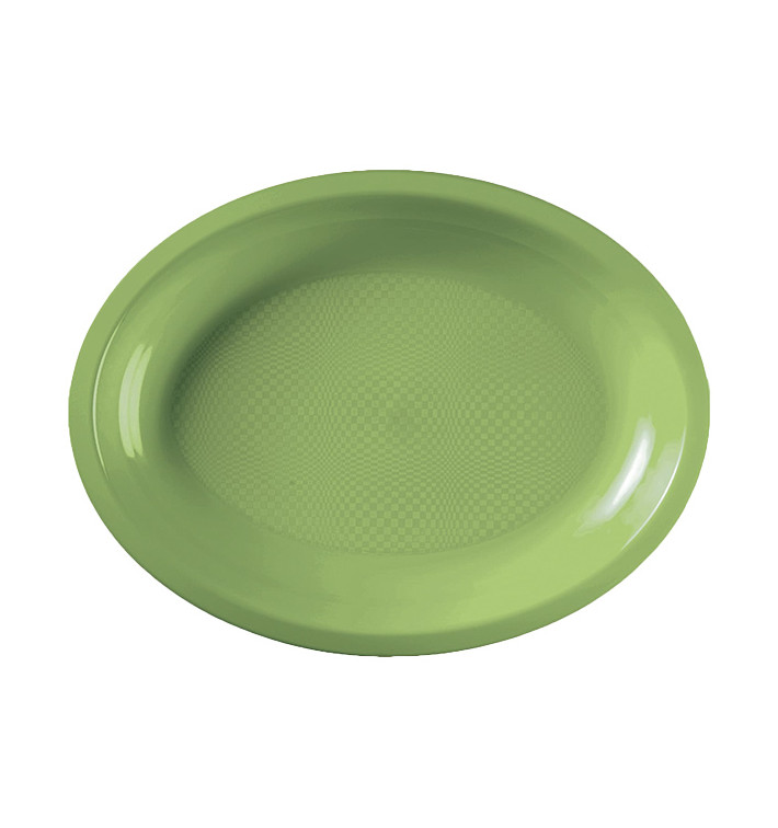 Plastic Platter Microwavable Oval Shape Lime Green 31,5x22 cm (300 Units)