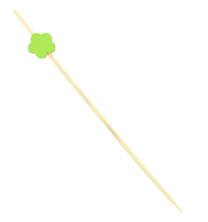 Wooden Food Pick "Flor" Design Green 12cm (5000 Units) Wooden Food Pick "Flor" Design Green 12cm (5000 Units)