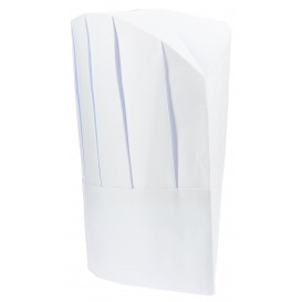 Disposable Paper Chef Hat Pinstripe White (10 Units)