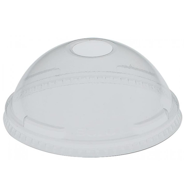 Plastic Dome Lid with Hole PET Crystal Ø9,2cm (1000 Units)