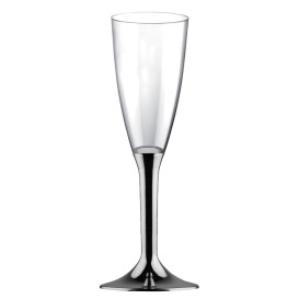 Plastic Stemmed Flute Sparkling Wine Niquel Chrome 120ml 2P (200 Units)