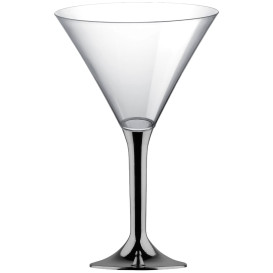 Plastic Stemmed Glass Cocktail Niquel Chrome 185ml 2P (200 Units)